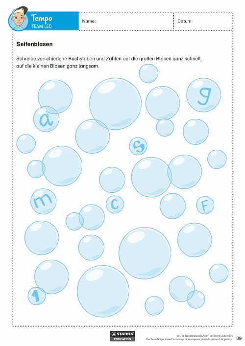 Beispiel 2: Buchstaben und Zahlenspaß 1. und 2.