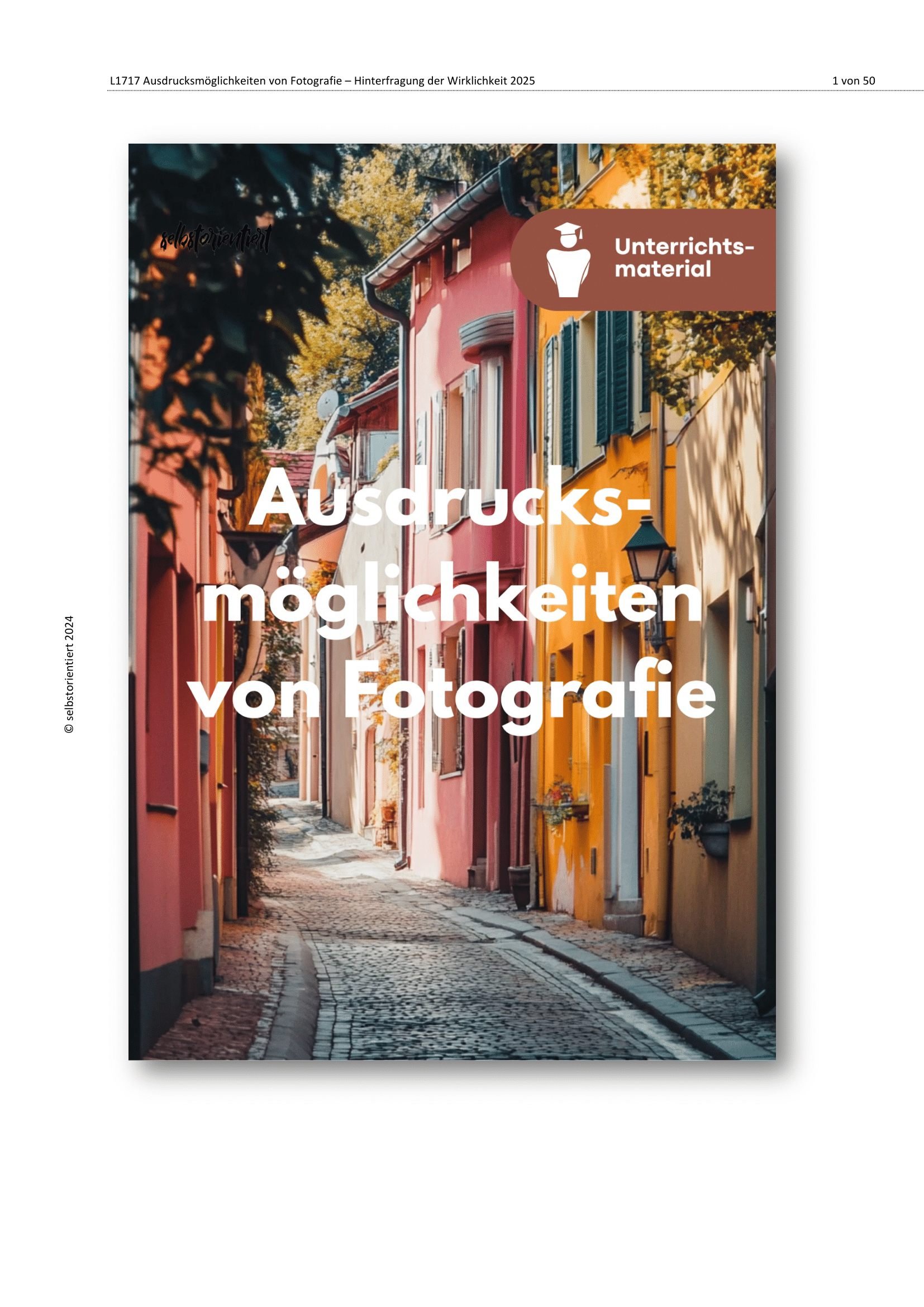Titelbild:Unterrichtsreihe: Fotografie als Kunst – Bildsprache und Inszenierung im Fokus