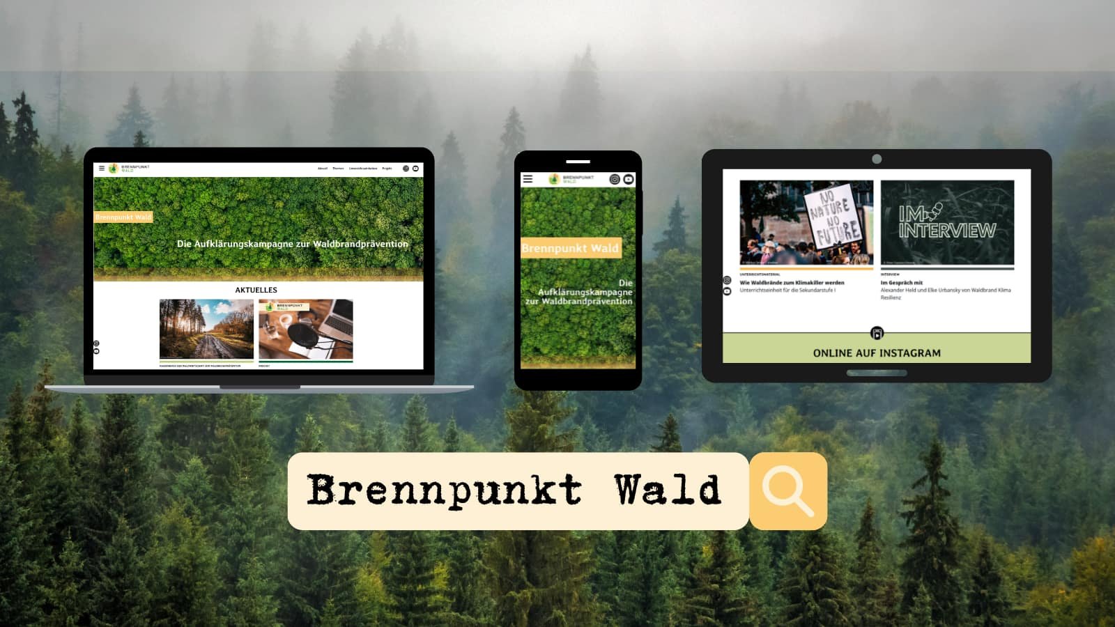 Brennpunkt Wald wird auf verschiedenen Endgeräten angezeigt