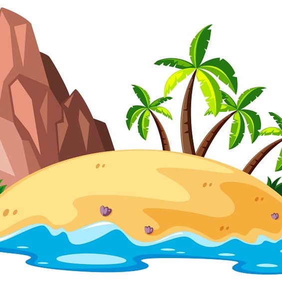 Insel mit Palmen