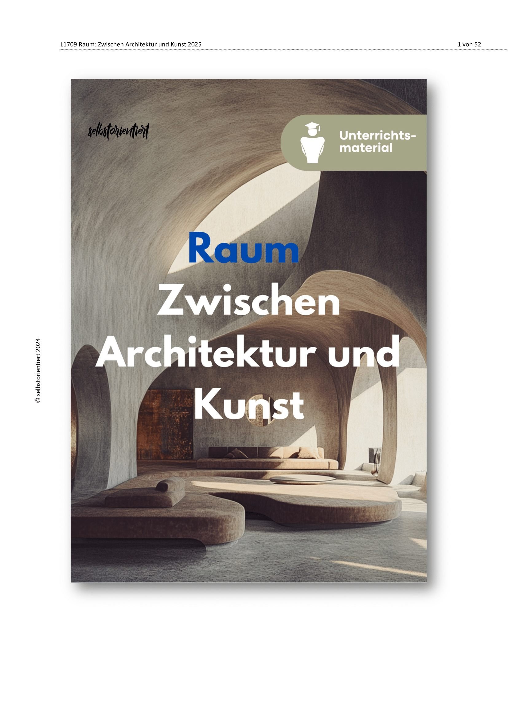 Titelbild: Unterrichtsreihe Raum – Zwischen Architektur und Kunst