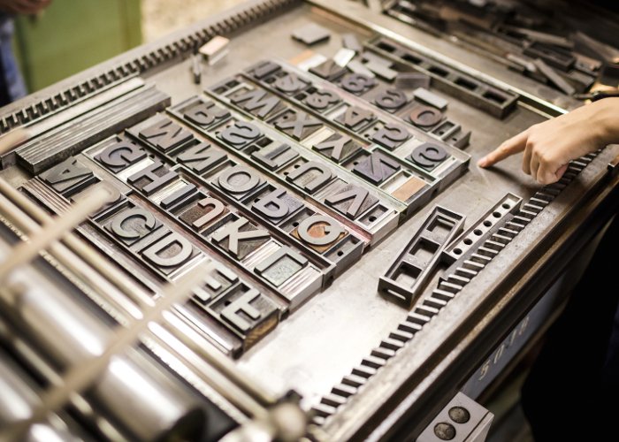 Kulturelle Entwicklungen Buchstaben für Buchdruck