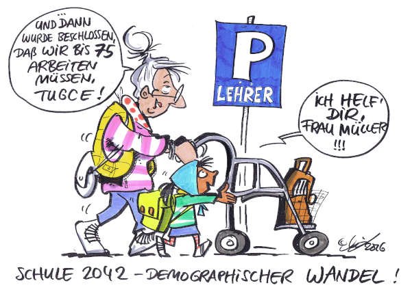 Cartoon: Schule 2042 | von Michael Hüter Cartoon: Schule 2042 | von Michael Hüter