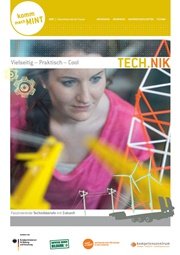 Technik Broschüre-Komm mach MINT Frauen in MINT Berufen-Bild einer Ingenieurin