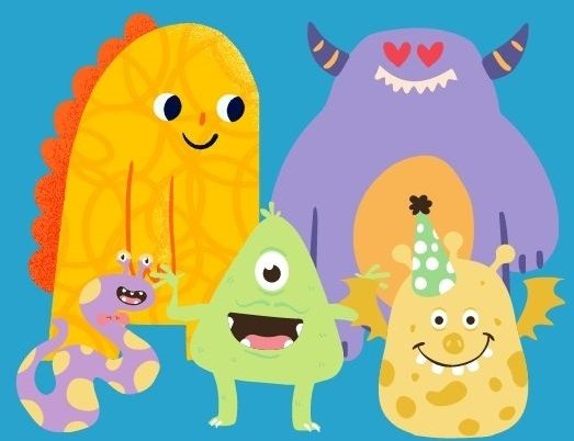 Viele bunte Monster