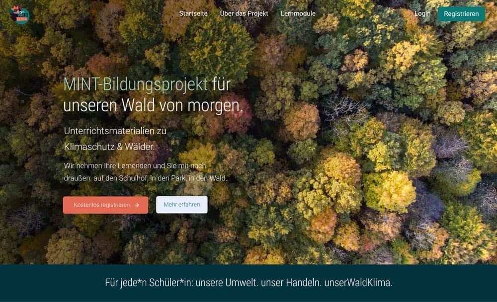 Startseite der Projekthomepage "unserWaldKlima"; Bäume Startseite der Projekthomepage "unserWaldKlima"; Bäume