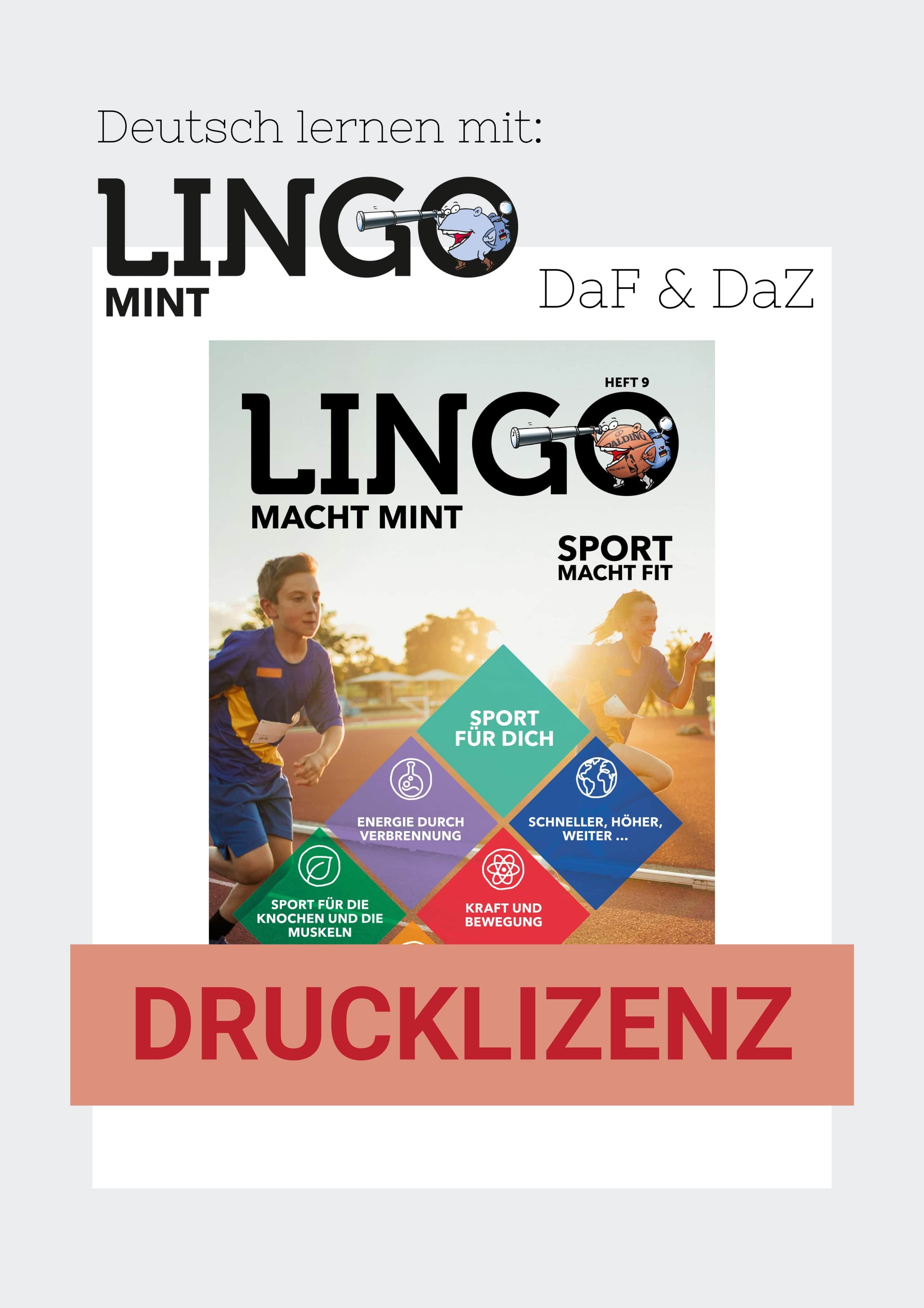 Titelbild: Lingo macht MINT Drucklizenz 9 Sport macht fit Titelbild: Lingo macht MINT Drucklizenz 9 Sport macht fit