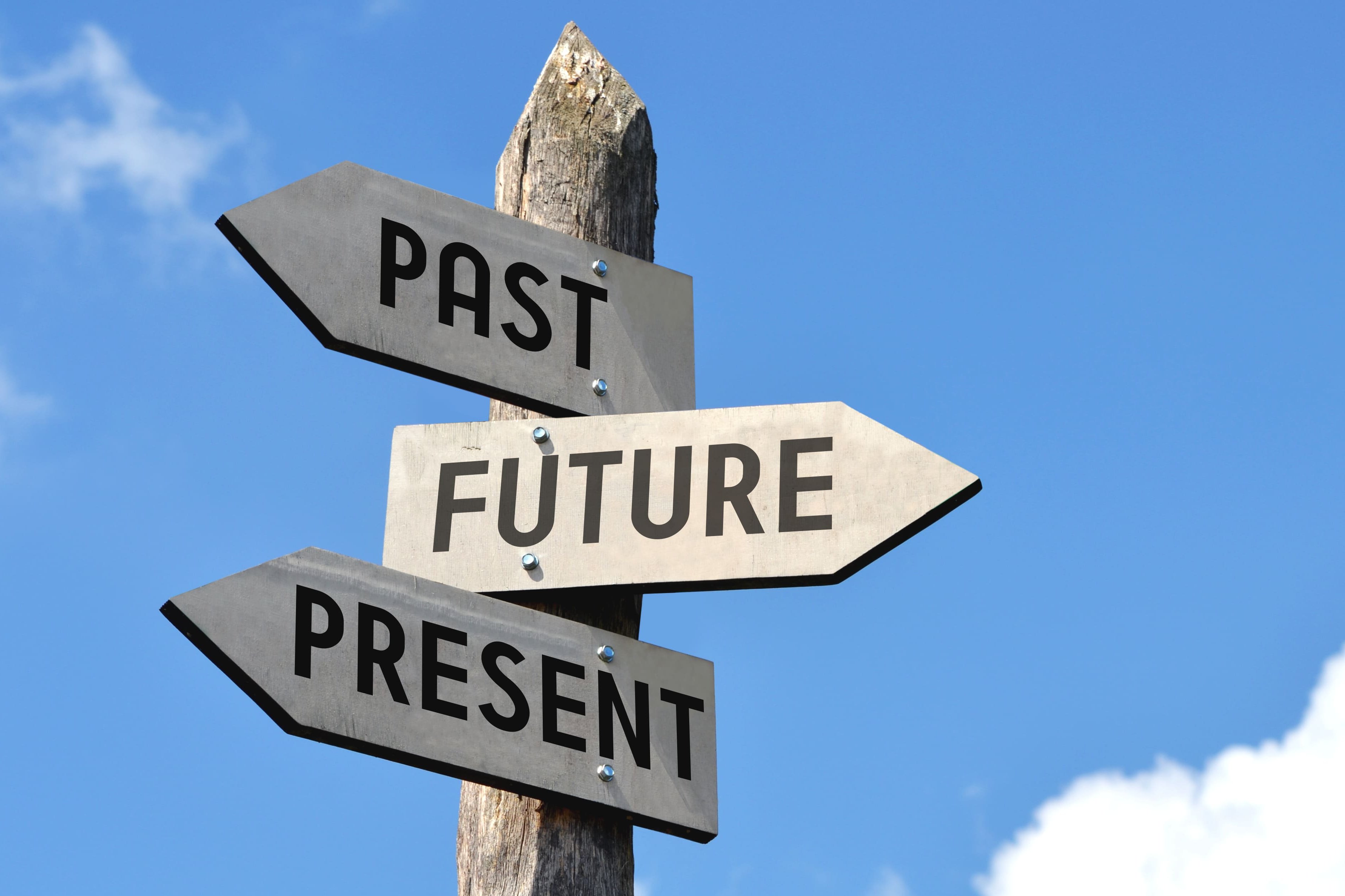 Wegweiser Past, Future, Present
