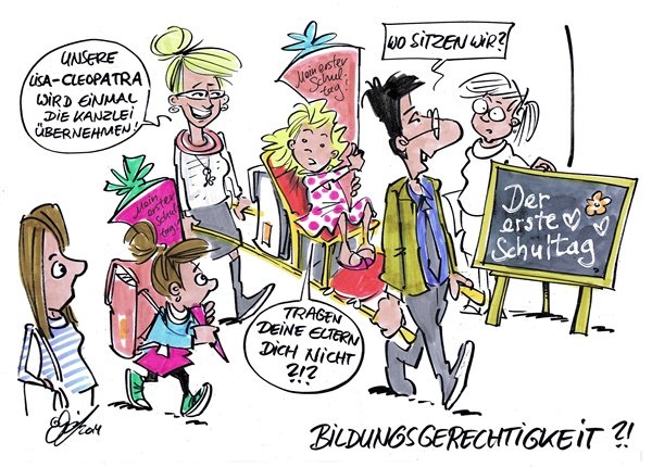 Cartoon: Bildungsgerechtigkeit Bildungsgerechtigkeit in der Schule