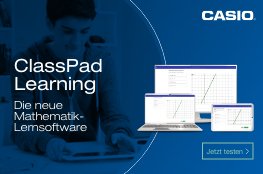 Logo CASIO; Laptop, Tablet, Monitor mit Graph