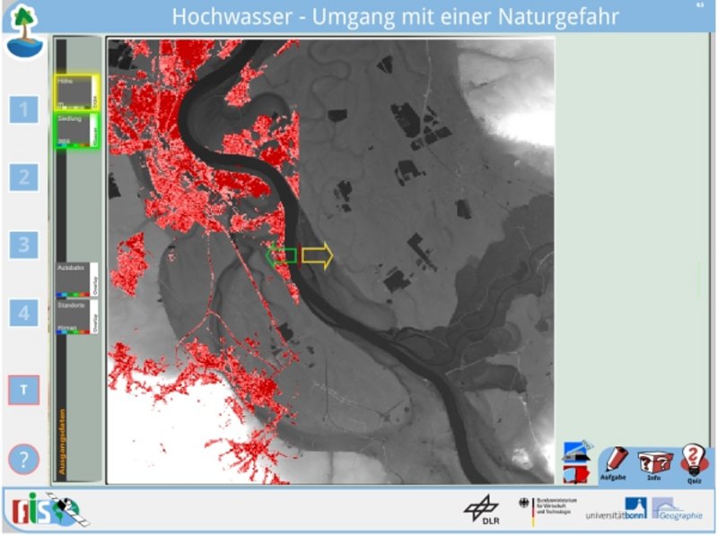 Satellitenbild Hochwasser Grafik