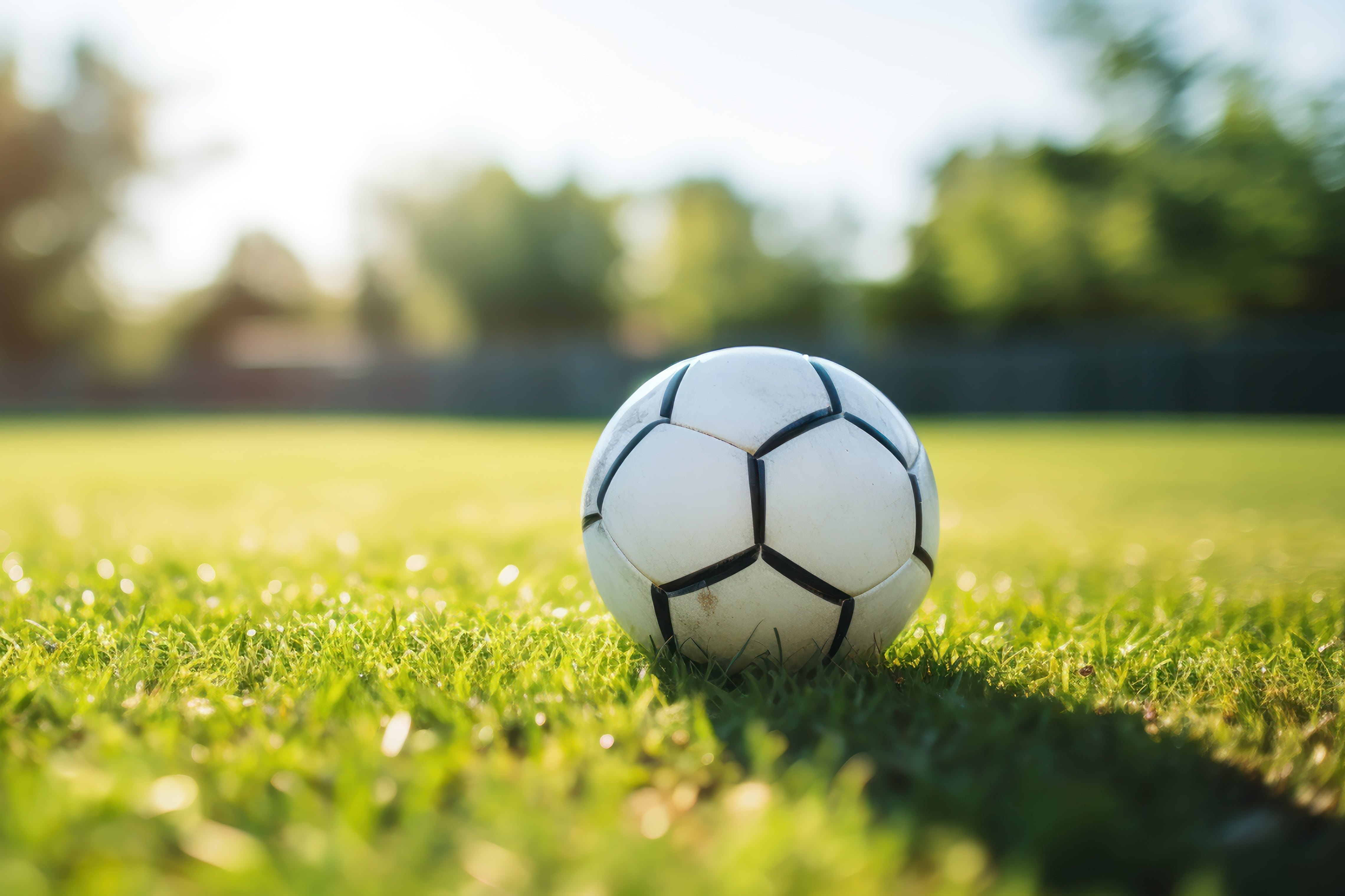 Fußball auf einem Feld