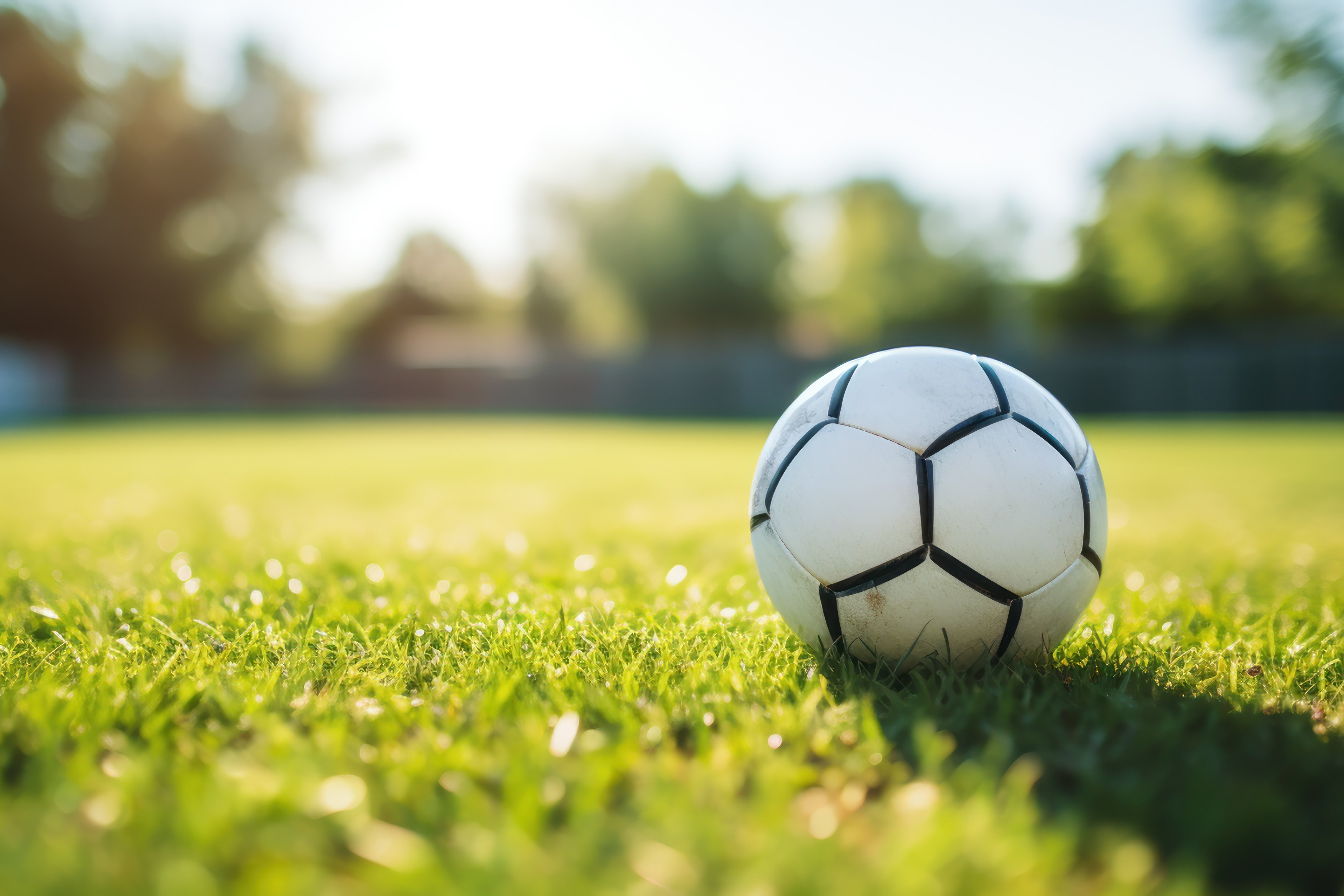 Fußball auf einem Feld