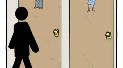 Klomännlein vor Toilettentür