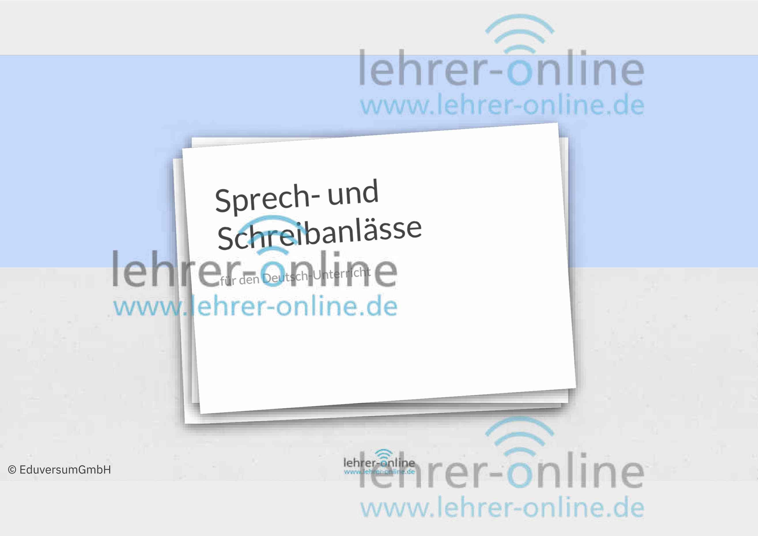 Sprech- und Schreibanlässe