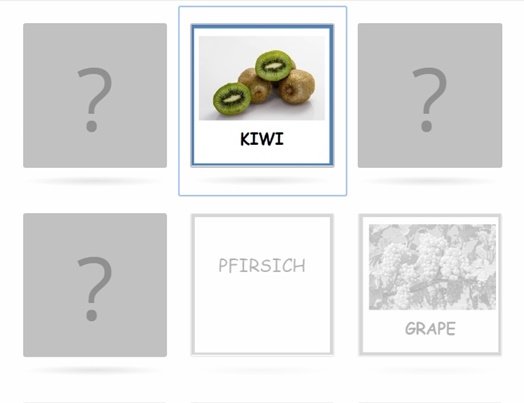 Memory Karten mit Früchten