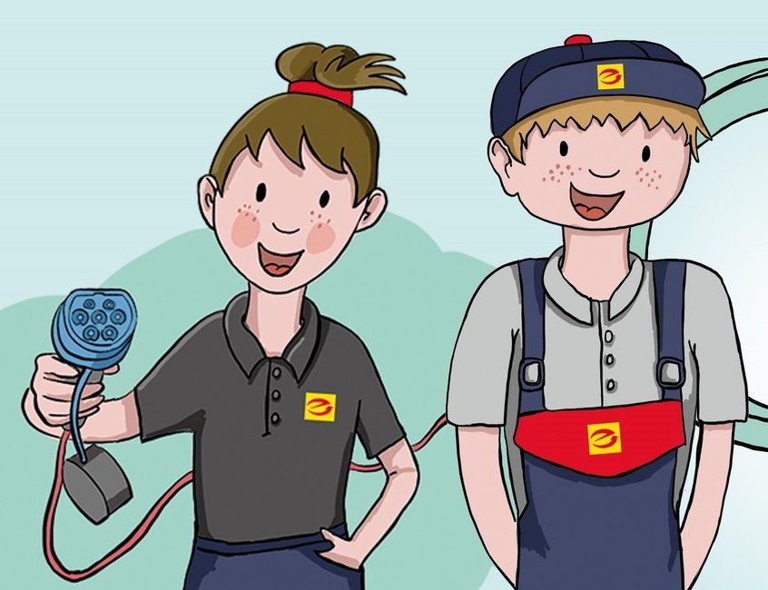 2 Kinder benutzen Strom