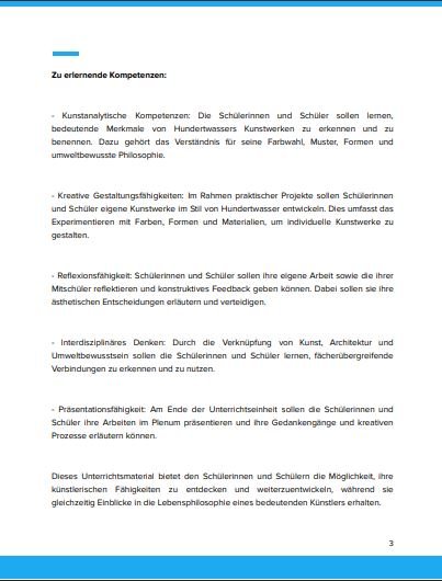 Kompetenzen: Hundertwasser Kunstprojekt Kompetenzen: Hundertwasser Kunstprojekt