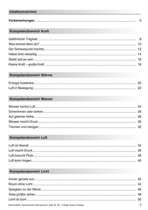 Inhaltsverzeichnis