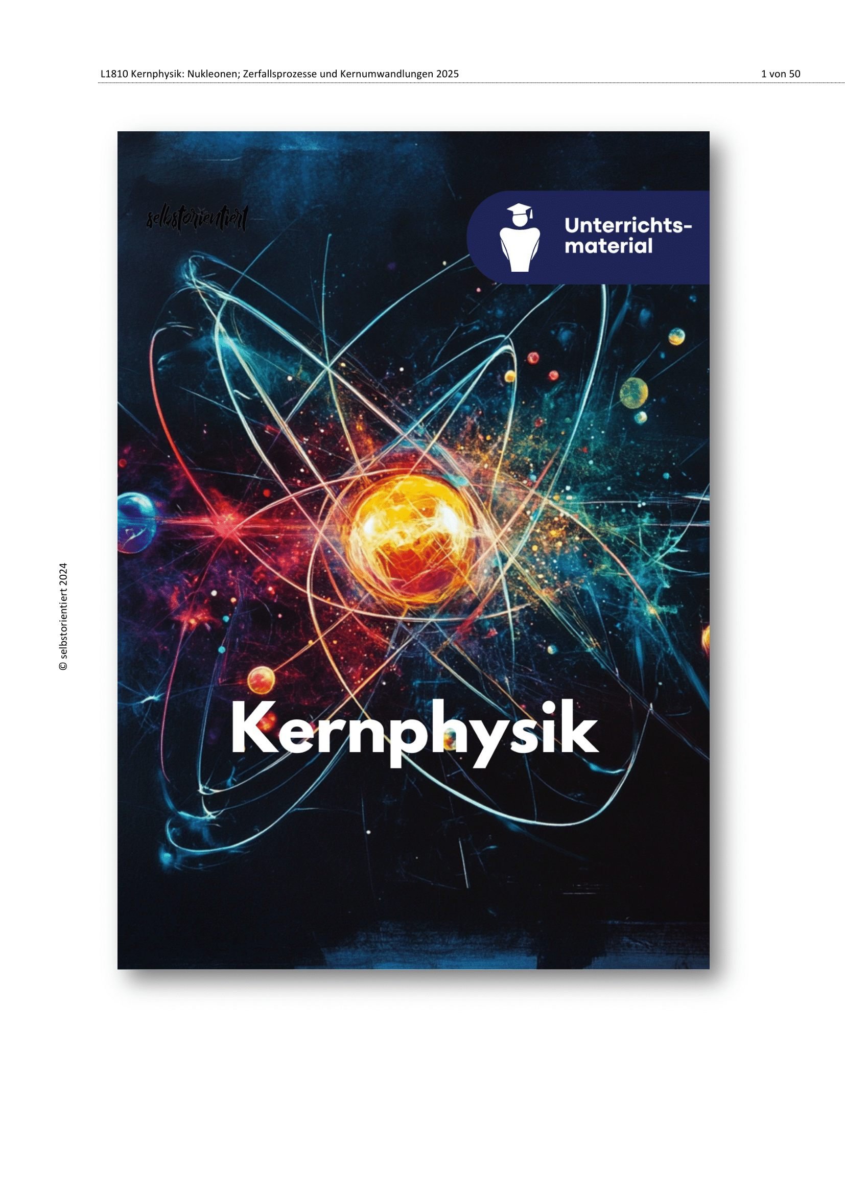 Titelbild: Unterrichtsreihe: Kernphysik – Kernspaltung, Kernfusion & Zerfallsprozesse