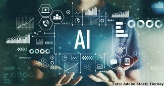 Grafik über digitale Technik mit AI