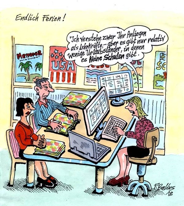 Cartoon der Woche: Endlich Ferien | von Peter Baldus Cartoon der Woche: Endlich Ferien | von Peter Baldus
