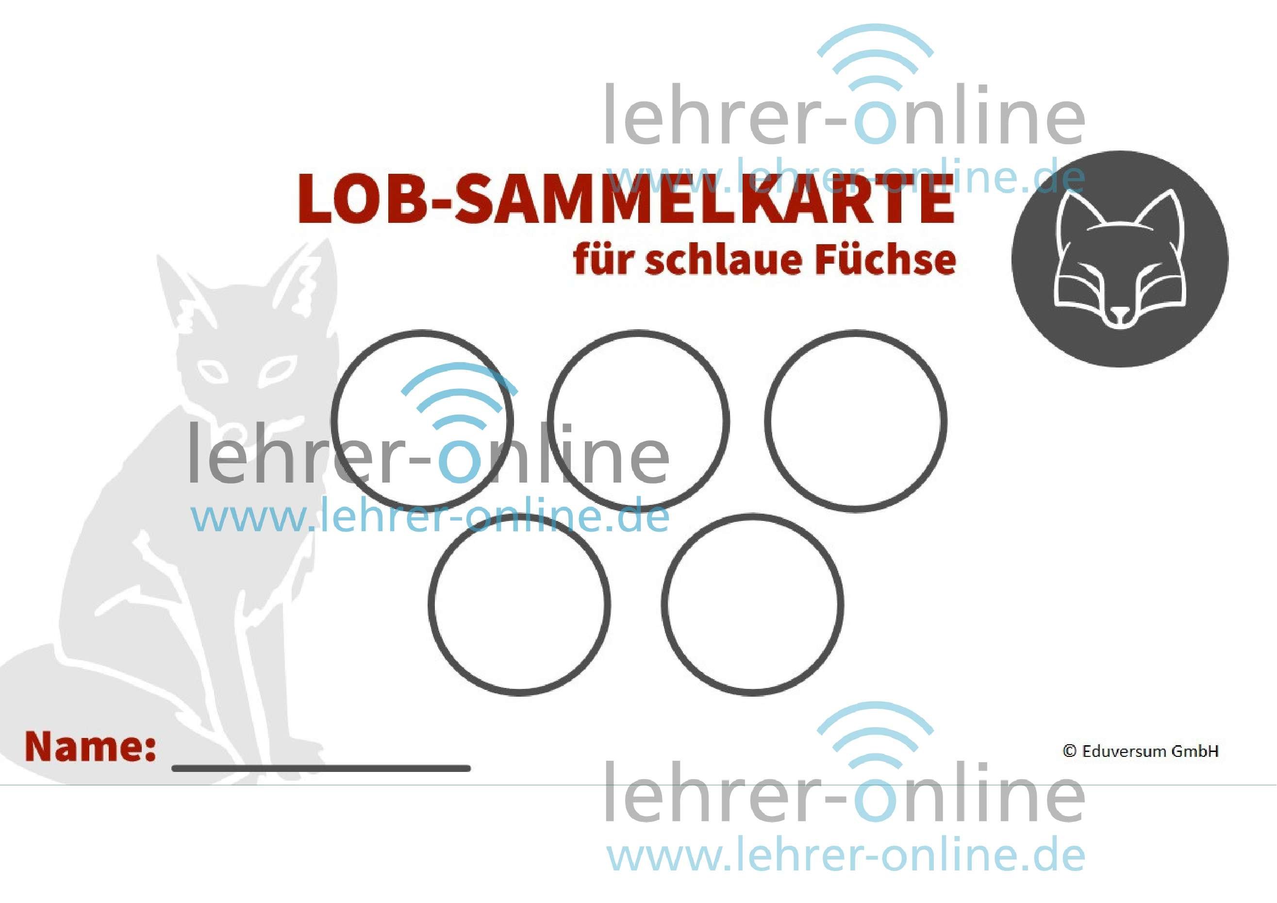 Stempel-Sammelkarte kluger Fuchs