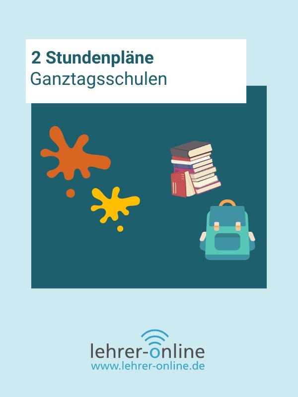 Plakat Stundenplan Ganztagsschule
