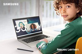 Samsung Neues Lernen | Notebooks Junge arbeitet an einem Notebook