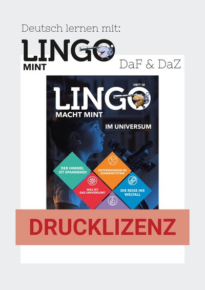 Titelbild: Lingo macht MINT Drucklizenz Ausgabe 16: Im Universum
