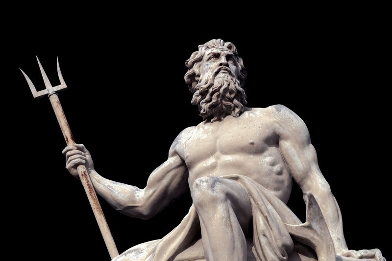 Steinstatue von Poseidon 
