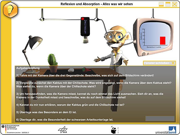 Screenshot: Computermodul mit Aufgabe Screenshot aus Computermodul mit Aufgabenstellungen