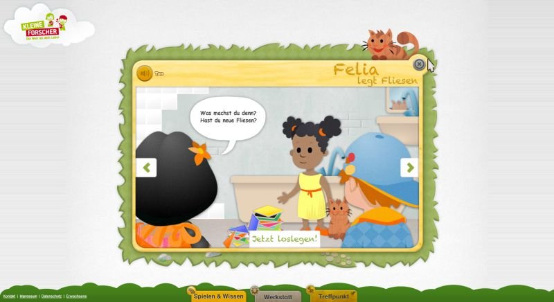 Viele bunte Fließen Felia legt Fliesen Spiel
