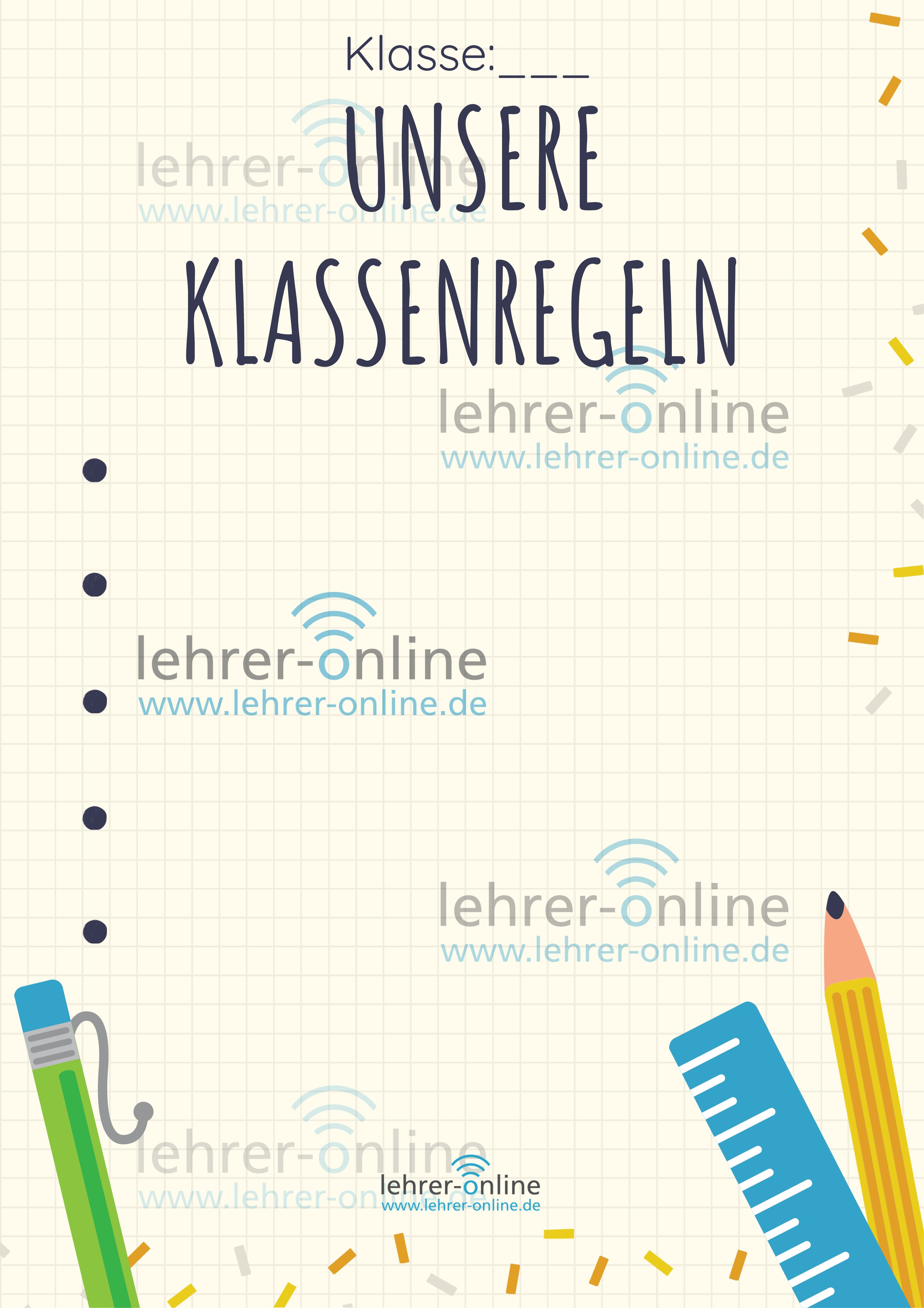 Unsere Klassenregeln blanko