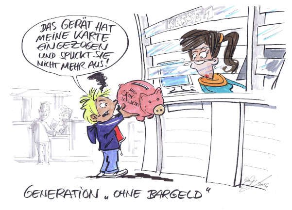 Cartoon: Bargeld | von Michael Hüter Cartoon: Bargeld | von Michael Hüter
