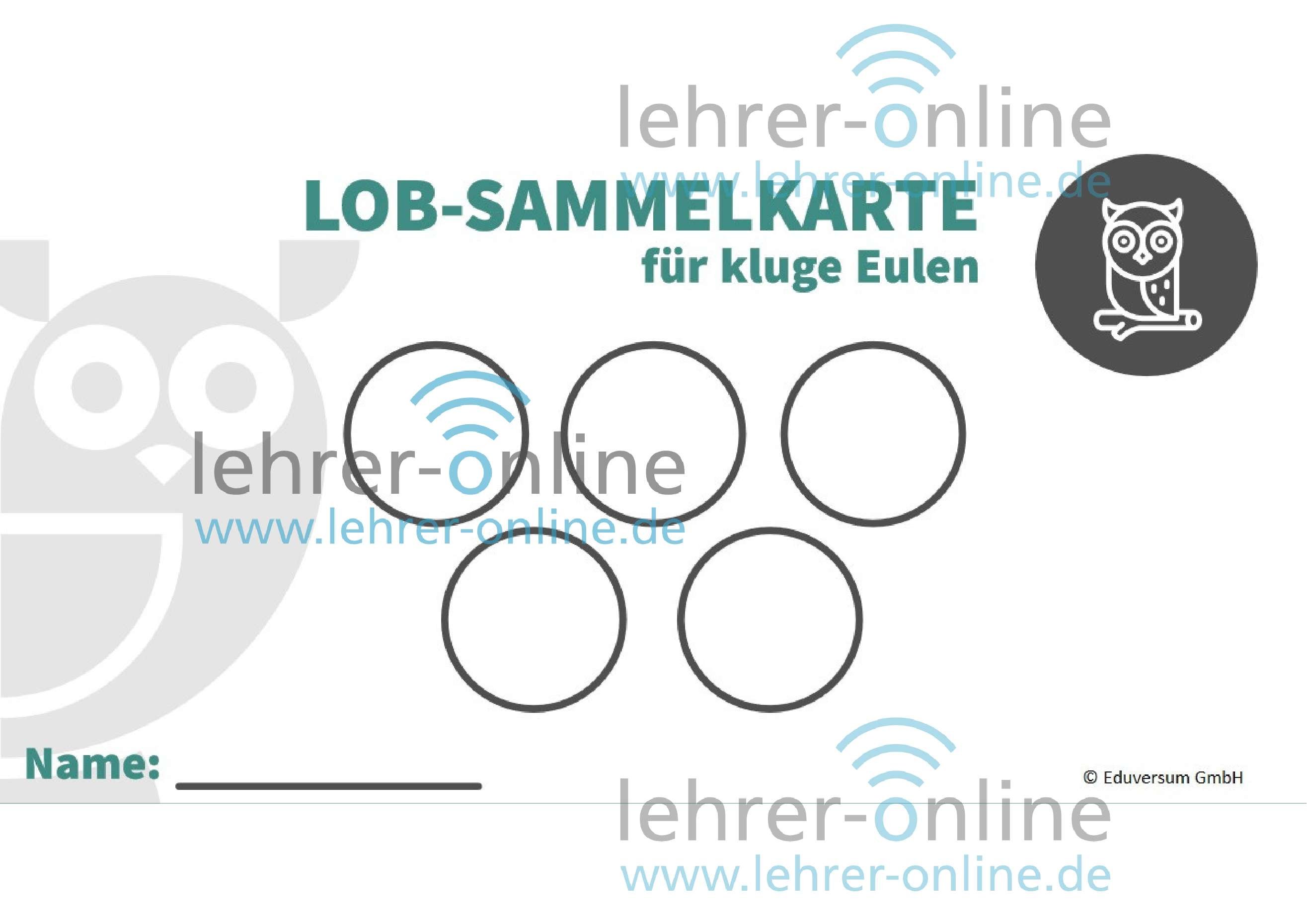 Stempel-Sammelkarte kluge Eule
