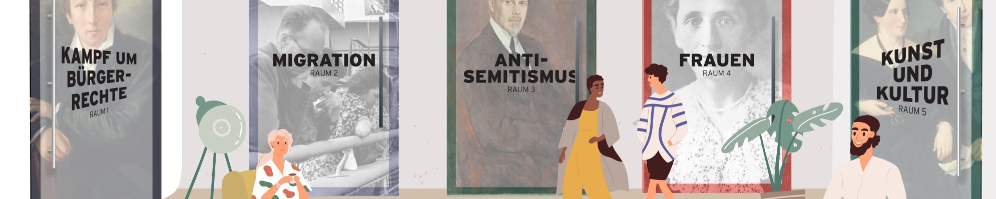 Startseite der virtuellen Ausstellung: 5 Räume