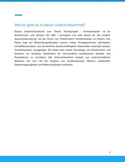 Info: Hundertwasser Kunstprojekt Info: Hundertwasser Kunstprojekt