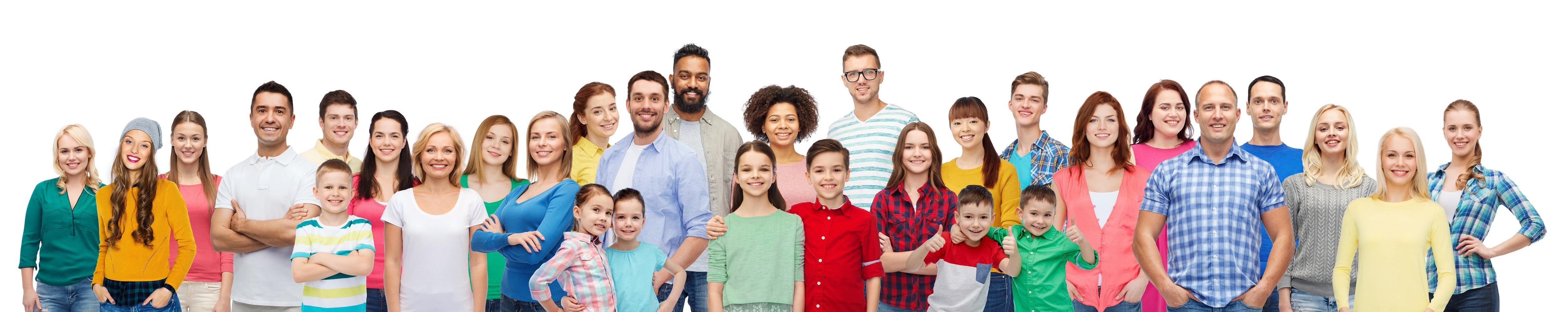 viele verschieden aussehende Menschen