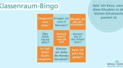 Lustiges Klassenraum-Bingo