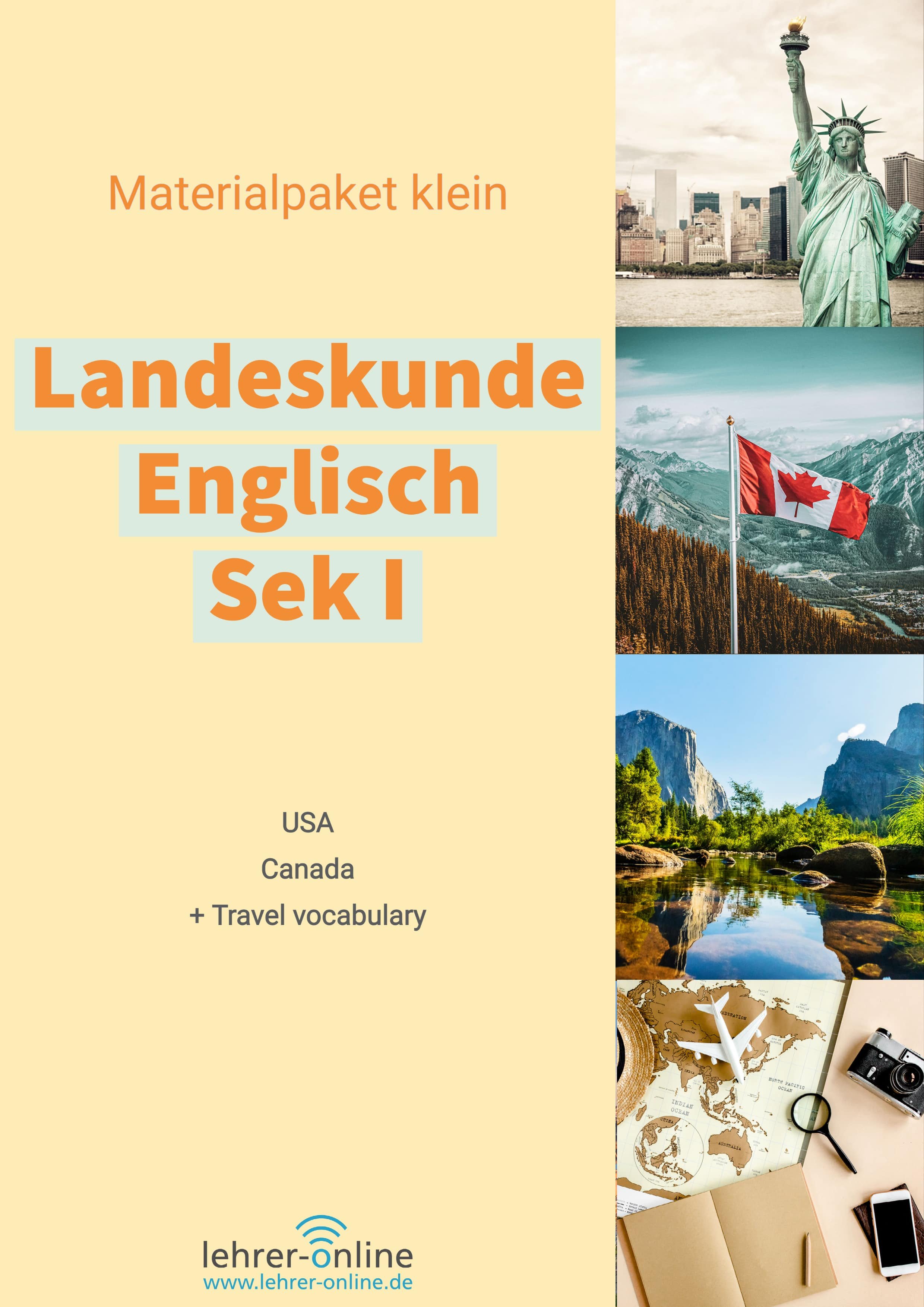 Materialpaket zur Landeskunde Englisch SMALL Titelbild: Landeskunde Englisch SMALL: New York, California, Canada