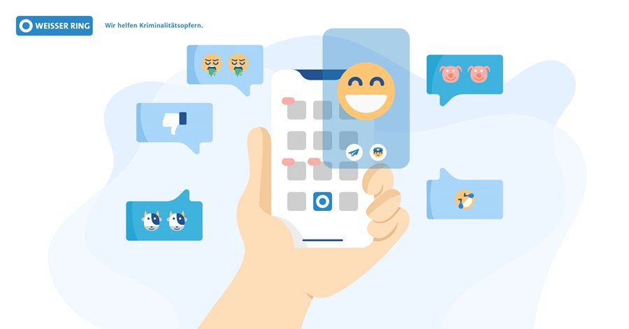 Smartphone zeigt gemeine Smileys