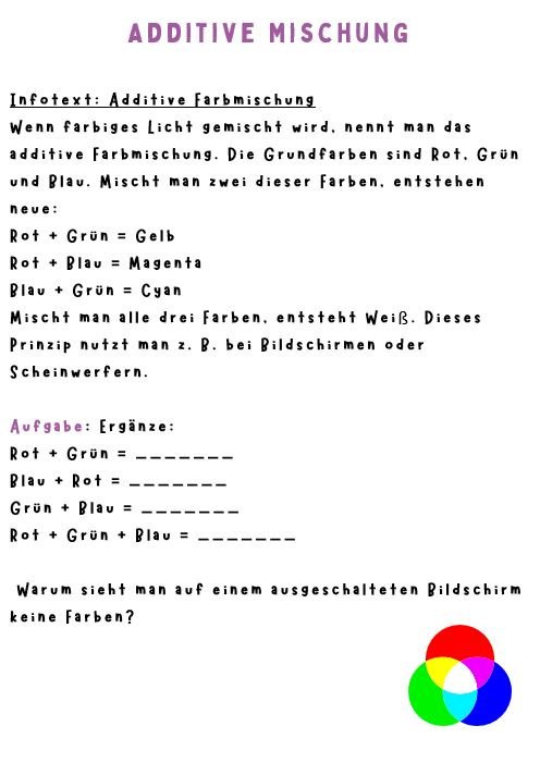 Beispiel: Farben Sekundarstufe I Beispiel: Farben Sekundarstufe I