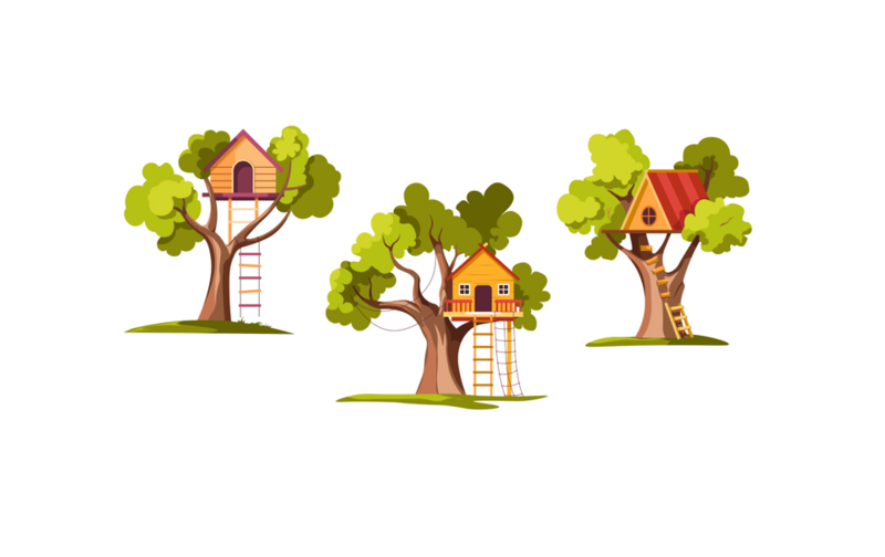 3 verschiedene Baumhäuser 