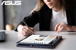 Digitale Schule: Evolution des Lehramts ASUS Junge Frau arbeitet mit Notebook