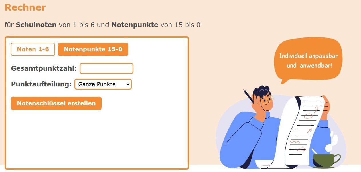 Notenschlüsselrechner Bildauszug aus dem Notenschlüsselrechner