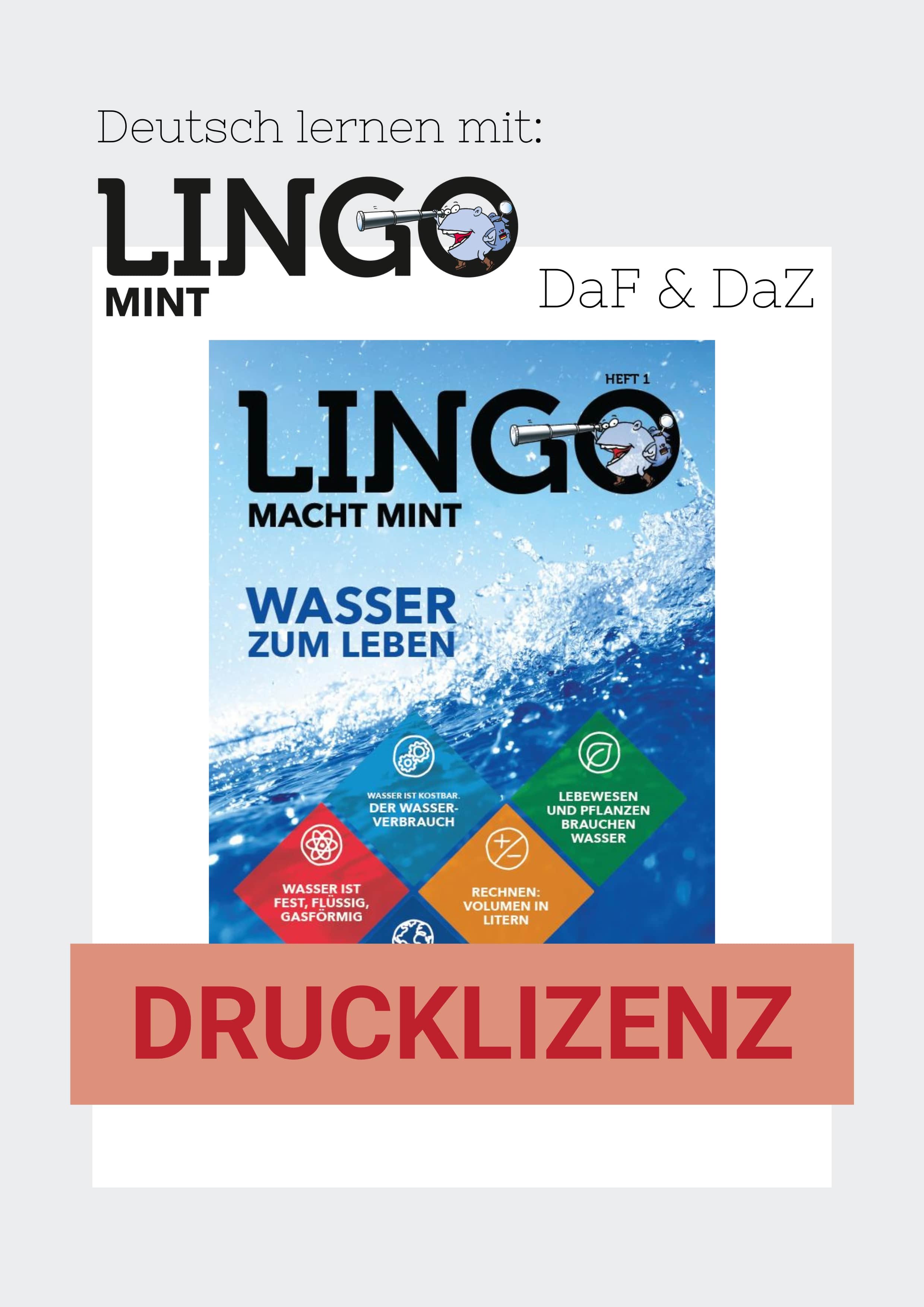 Titelbild: Lingo macht MINT Drucklizenz 1 Wasser Titelbild: Lingo macht MINT Drucklizenz 1 Wasser