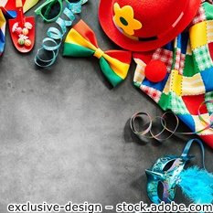 Unterrichtsmaterial Karneval im Fachunterricht Karneval, Deko, Ballons, Fasching, dunkler Untergrund