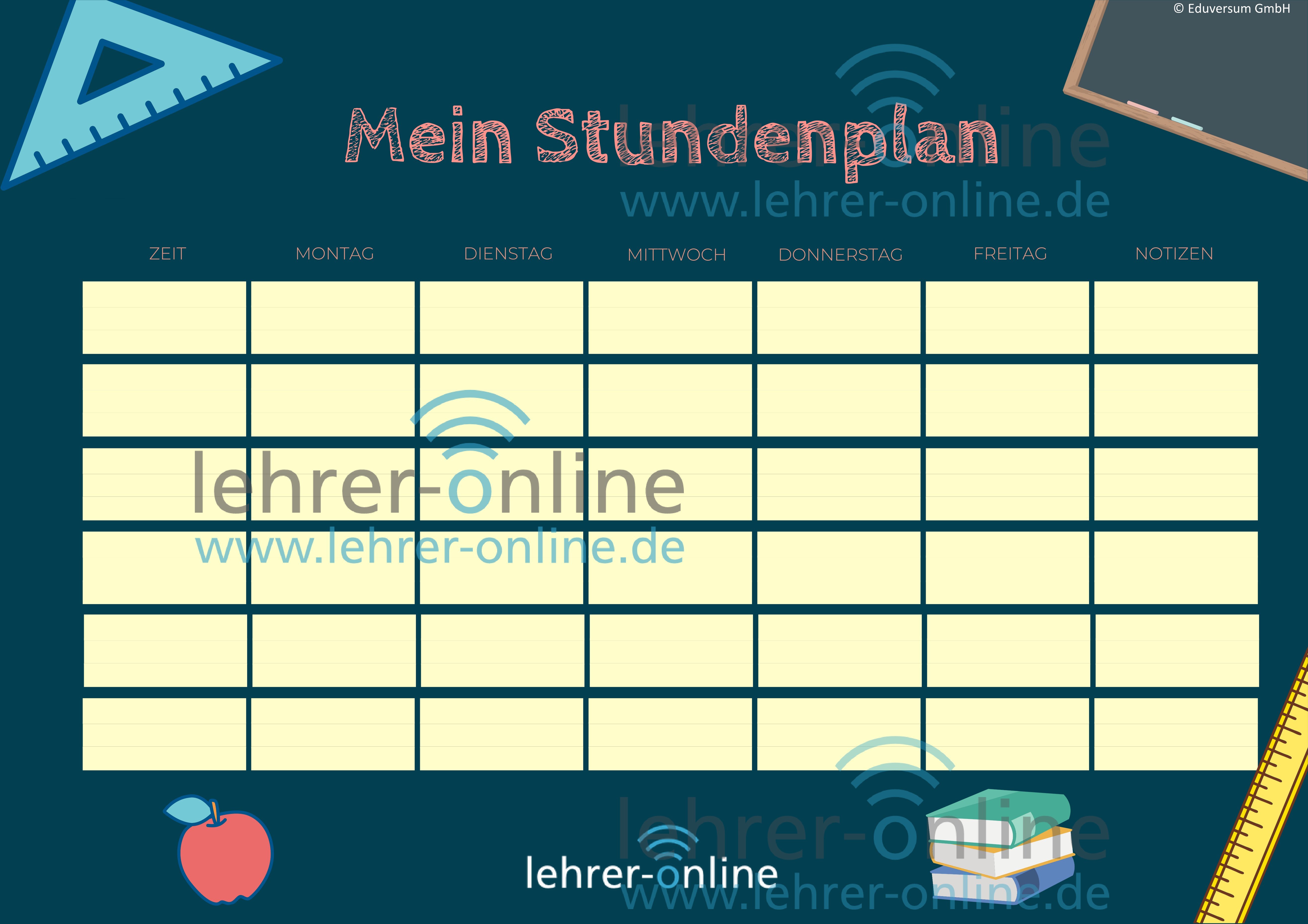 Stundenplan blau