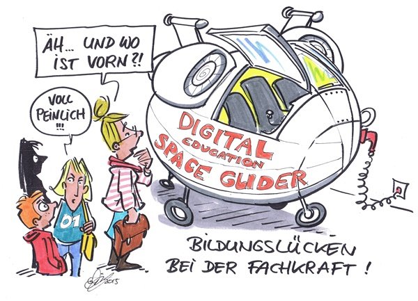 Cartoon von Michael Hüter Digital Education